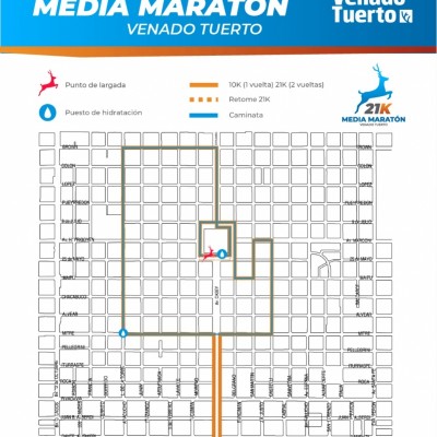 LA MEDIA MARATÓN 21K VENADO TUERTO YA TIENE DEFINIDO SU CIRCUITO