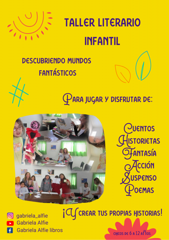 ATENCION CHICOS EN MAYO COMIENZA EL TALLER DE LITERATURA INFANTIL EN LA  BIBLIOTECA | GABRIELA ALFIE | buenos aires, buenos aires, argentina