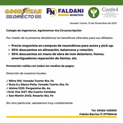 Beneficio para matriculados