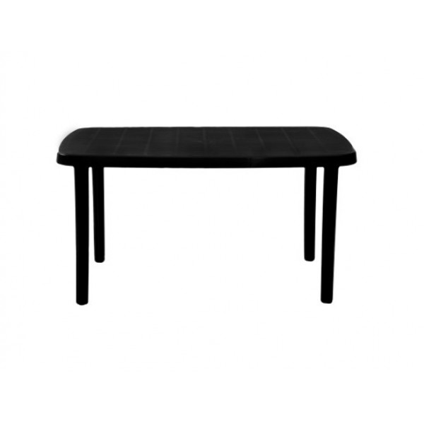 voss 2000 mesa plastica rectangular negra 140x80 cm