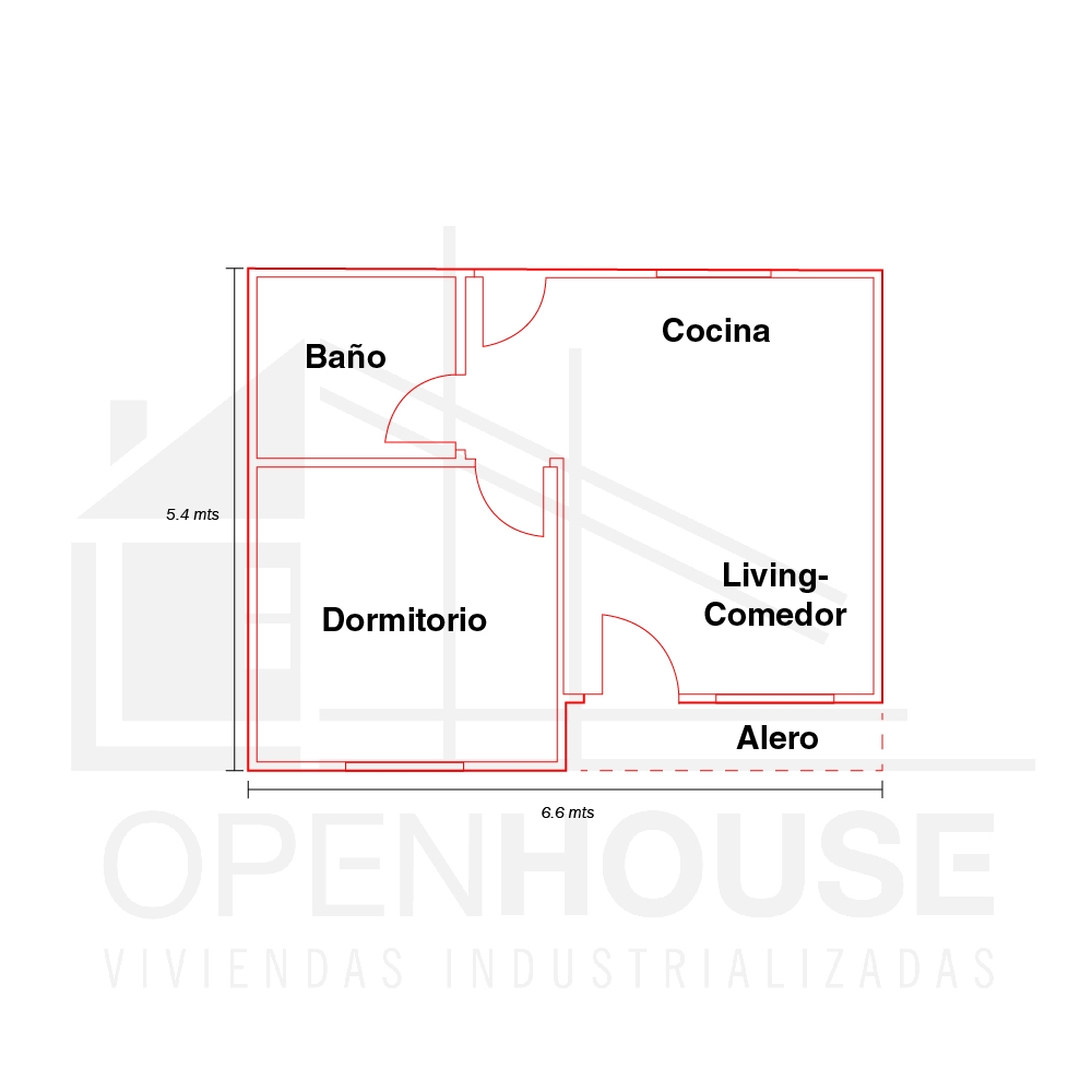 Plano 36 mts, Open House Viviendas, Venado Tuerto