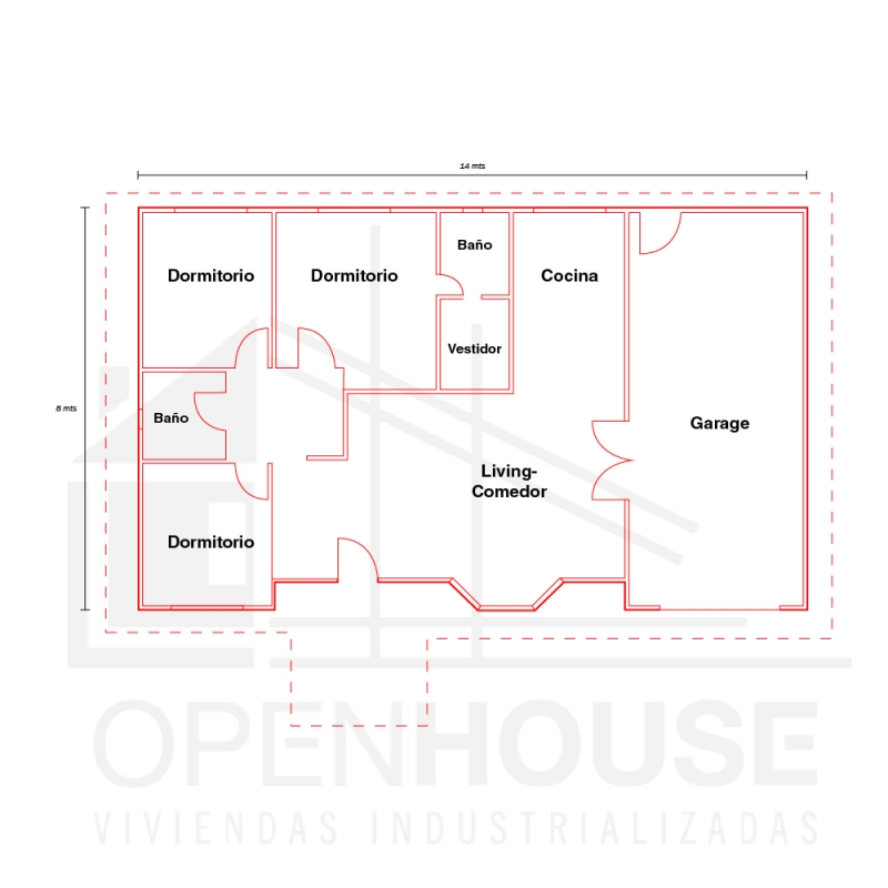 Plano 112 Mts con garage, Open House Viviendas, Venado Tuerto