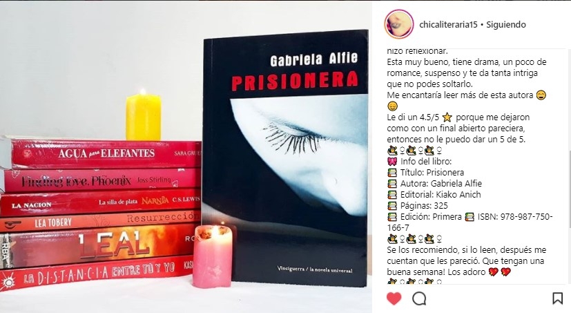 Mis lectores en Instagram y sus comentarios, GABRIELA ALFIE, buenos aires